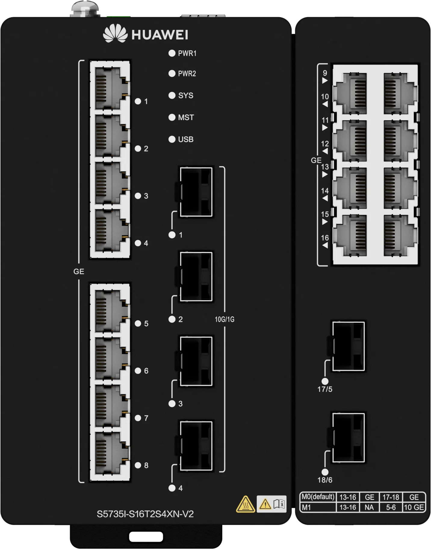 Industrial (DIN Rail–Mounted) CloudEngine S5735I-S16T2S4XN-V2 Industrial (DIN Rail–Mounted) CloudEngine S5735I-S16T2S4XN-V2