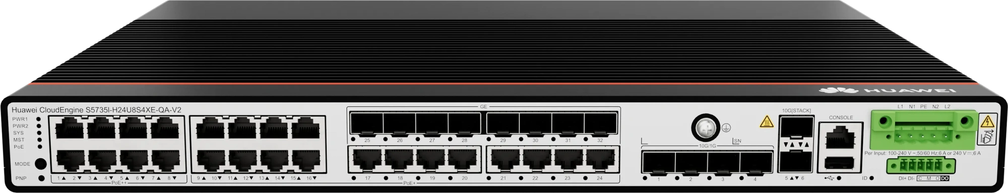 Industrial (Rack–Mounted) CloudEngine S5735I-H24U8S4XE-QA-V2 Industrial (Rack–Mounted) CloudEngine S5735I-H24U8S4XE-QA-V2